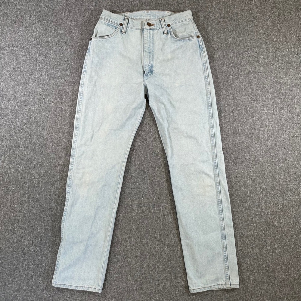 Vintage Wrangler High Waisted Jeans Light Wash‎ Denim USA Cowboy Cut 11x32 28x31